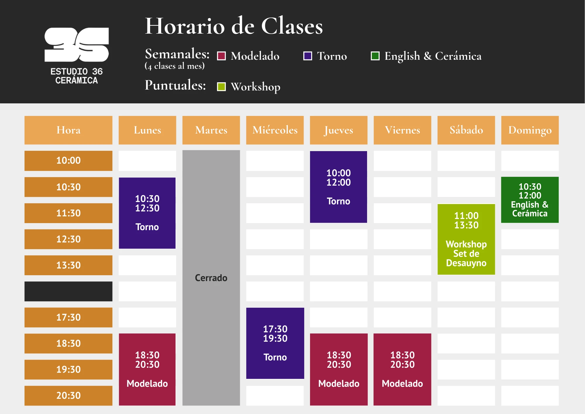 Horario de clases 2026